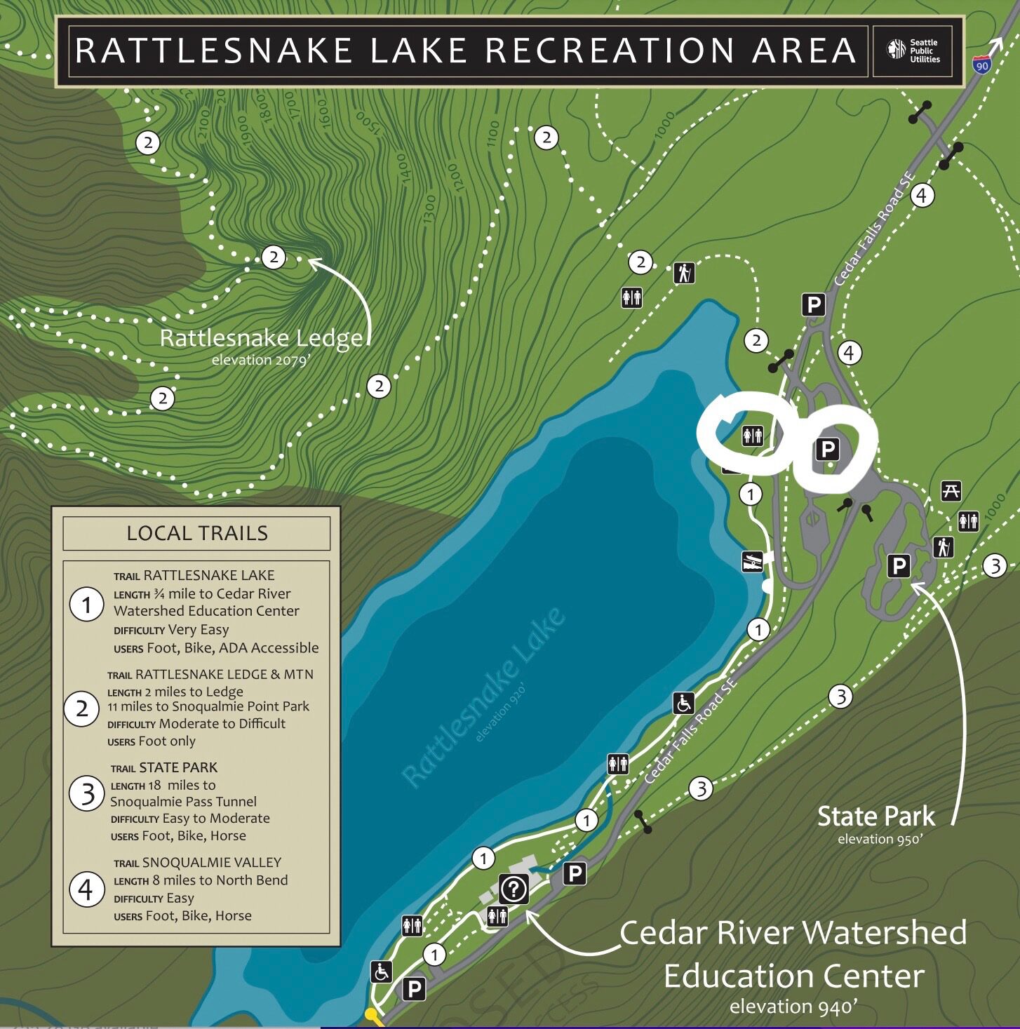 map of rattlesnake lake recreation area